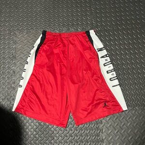 Jordan Red and White Athletic Shorts Lightweight Breathable